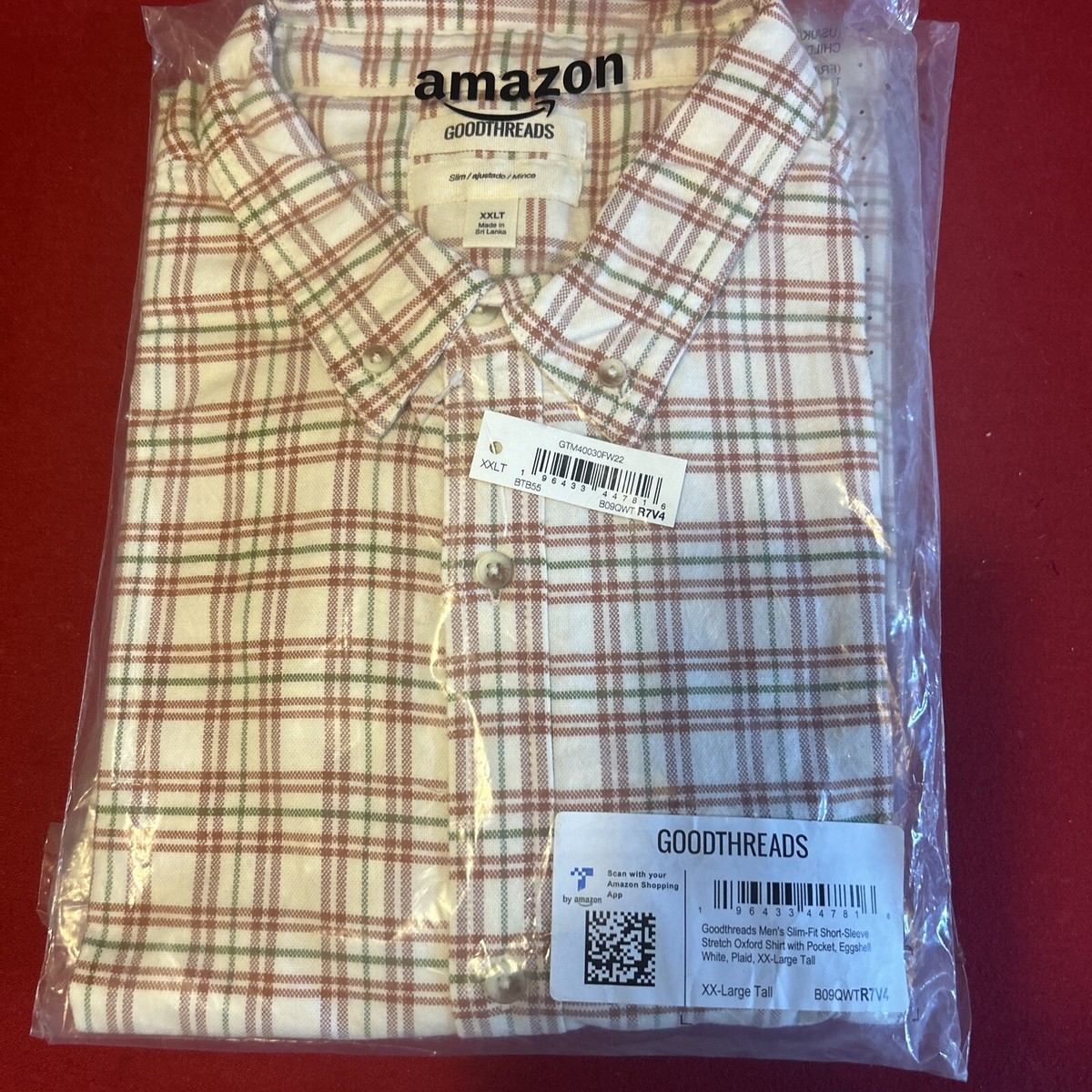 NEW Good Threads Mens Button Up Short Sleeve Stretch Oxford Shirt
