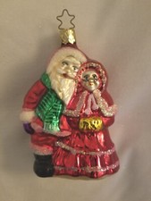Old World Christmas/INGE Glas Ornament - Mr Mrs Claus Dated 1999