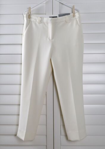 TALBOTS NWT $99 Solid Ivory Hampshire Lined Ankle Dress Pants Size 8 Petite