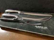 vintage stainless steel carving set 3 piece in box  Knife Carving Fork