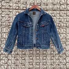 Vintage Lee Denim Jean Trucker Jacket Black Label Small?