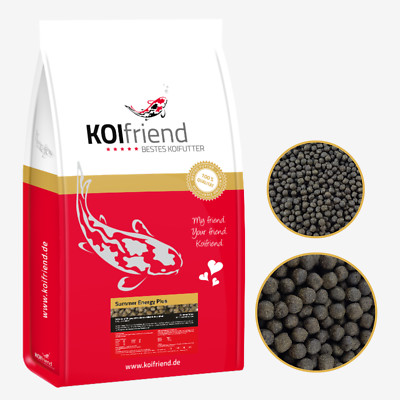 Koifutter 3-6mm Trocken Futter Koifriend Summer Energy Plus Koifutter 10 Kg Mit Spirulina - Premium-Sommerfutter Für Wachstum & Farbpracht Karpfenfutter Schwimmend Koifutter Summer Energy