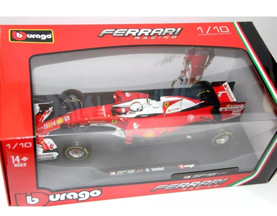 BURAGO RACING 1:18 AUTO DIE CAST FERRARI SF16-H SEBASTIAN VETTEL ART 18-16802 - Immagine 2 di 2