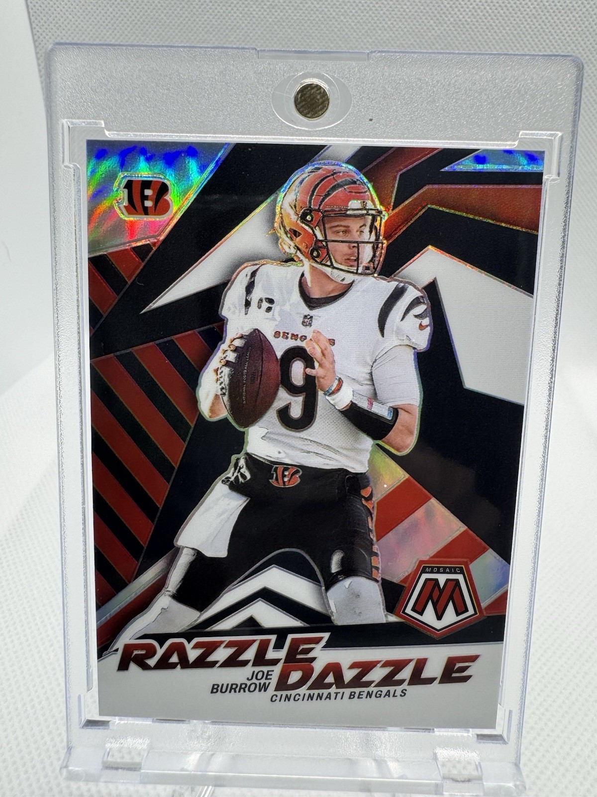 2022 Mosaic Football- Joe Burrow Razzle Dazzle CASE HIT 🔥#RD-5 (Clean Card)