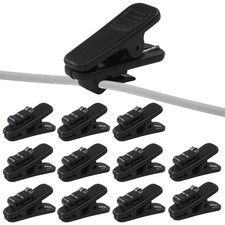 Bonsicoky 12 Pack Earphone Wire Clips - Durable Microphone 1 inch, Black