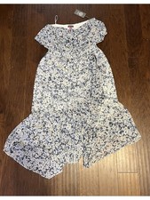 VINCE CAMUTO Womens Blue Lined Flutter Sleeve Knee Length Hi-Lo Dress XL