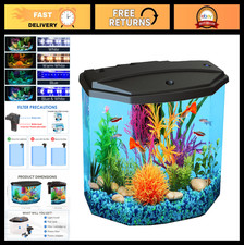 3-Gallon Aquarium Starter Kit with LED Lighting  Filtration for Tropical Fish,