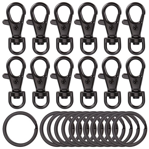 24pcs Metal Swivel Clasps Lanyard Snap Hook Premium Lobster Claw Clasp Keycha...