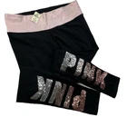 Victoria's Secret Yoga Leggings Pants Ombre PINK Sequins Mid-Rise Women Sz M NWT