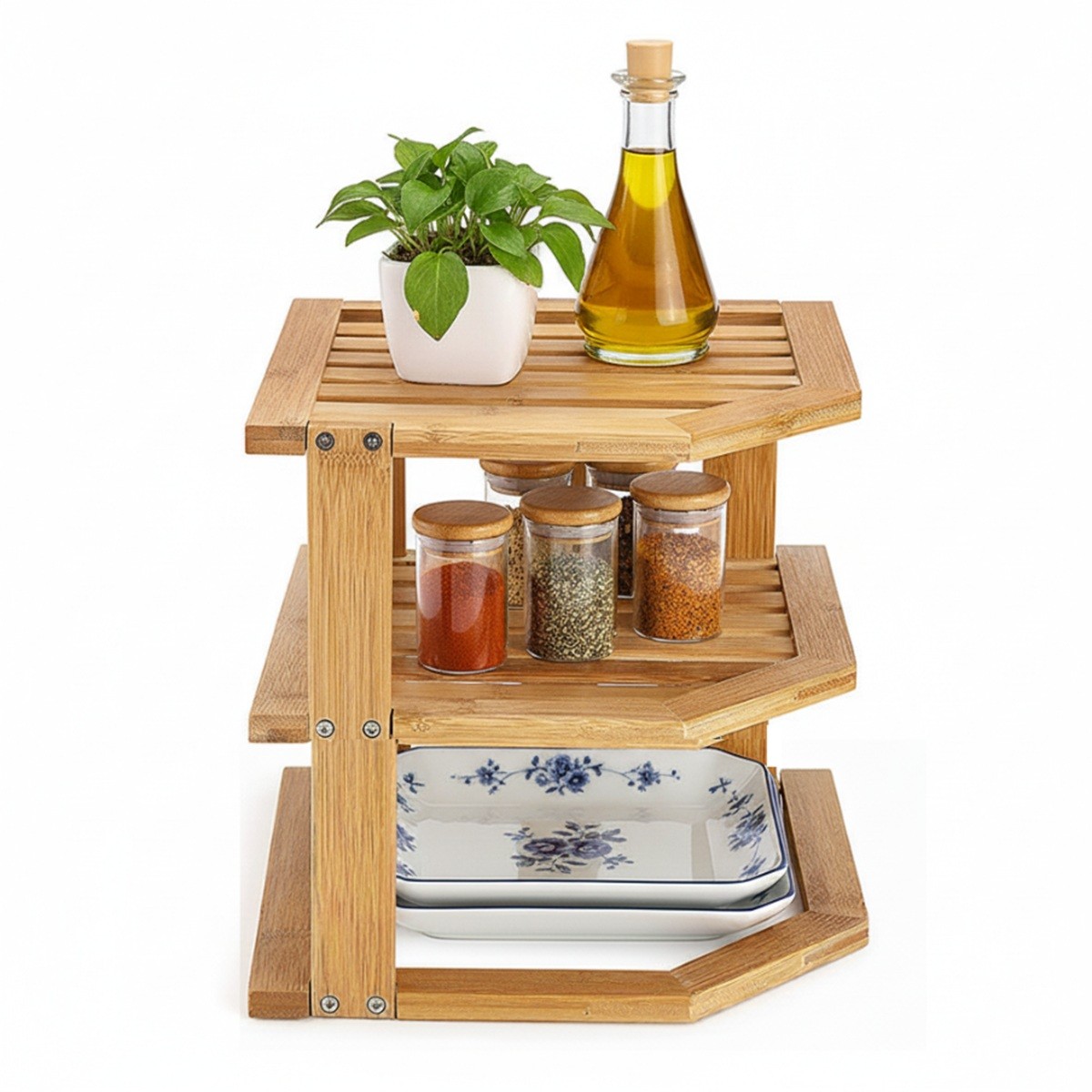 Bambus Kchenregal 3-stckig Gewrzregal - Organizer - stabil - platzsparend 4990₽