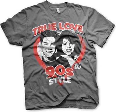 Saved By The Bell True Love 90's Style T-Shirt Dark-Grey