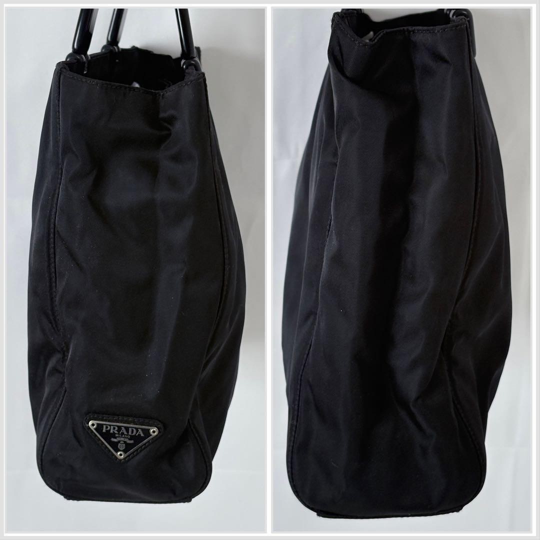 Prada Nylon Handle Tote Bag Black Classic Vintage Authentic thumbnail 9