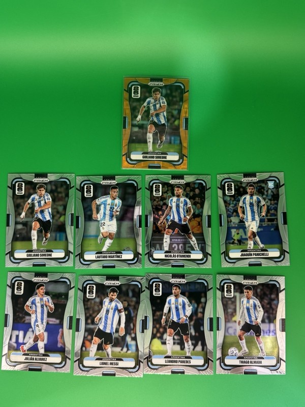 2026 Panini Prizm-FIFA WORLD CUP 2026- 9 card lot Argentina- Messi, Simeone /215