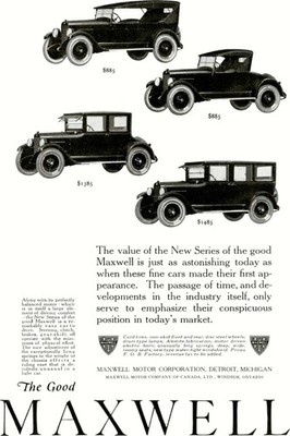   Vintage Maxwell Car Ad Poster - Hi-Res  Print - 24x36  - 200 GSM Paper ️