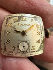 Vintage 1952 Bulova 10BT Manual Wind 15J Watch Movement & Dial L2 Parts Repair