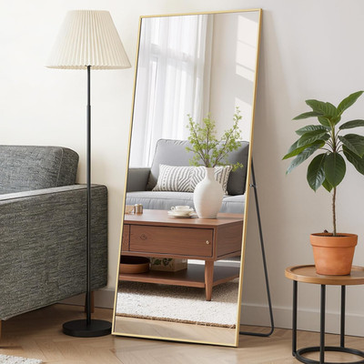 Mirror Full Length 56''X21'' Full Body Floor Mirror with Stand, Shatterproof Glass