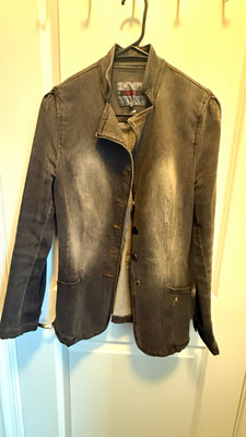 Vintage Caramelo Spain CRM Structured Grey Denim Blazer Jacket   EU 42 / US 10 
