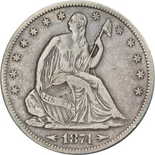 1874-S Seated Half Dollar 'Arrows' Nice VF/XF Great Eye Appeal Nice Strike