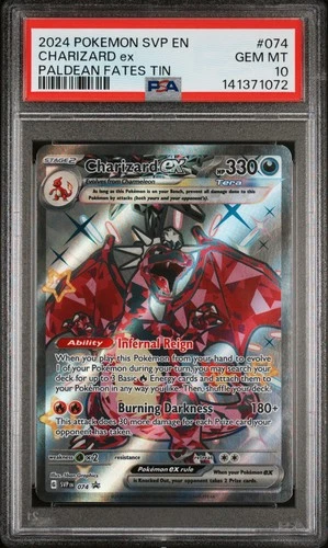 PSA 10 Charizard EX 074/091 Black Star Promo Paldean Fates Tin Pokemon