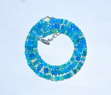 Natural Ethiopian Welo Fire Opal Gemstone Beads 16''Necklace AF078