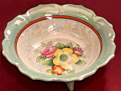 Vintage Noritake handbemalt 3 Fuß 5,5'' irisierend Glanzgeschirr Schüssel neuwertig/sehr guter Zustand