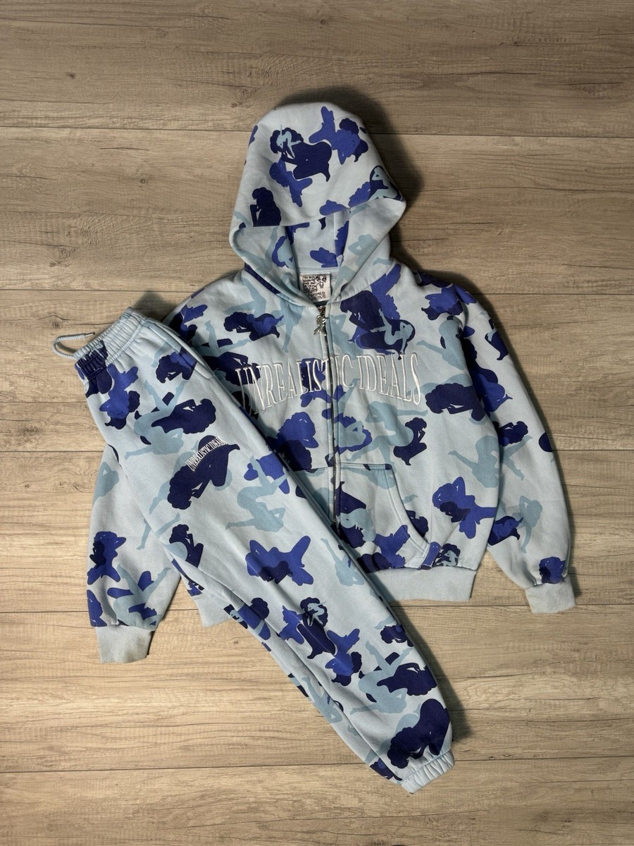 Named Collective Unrealistic Ideals Blue Camo Monogram Suit Hoodie