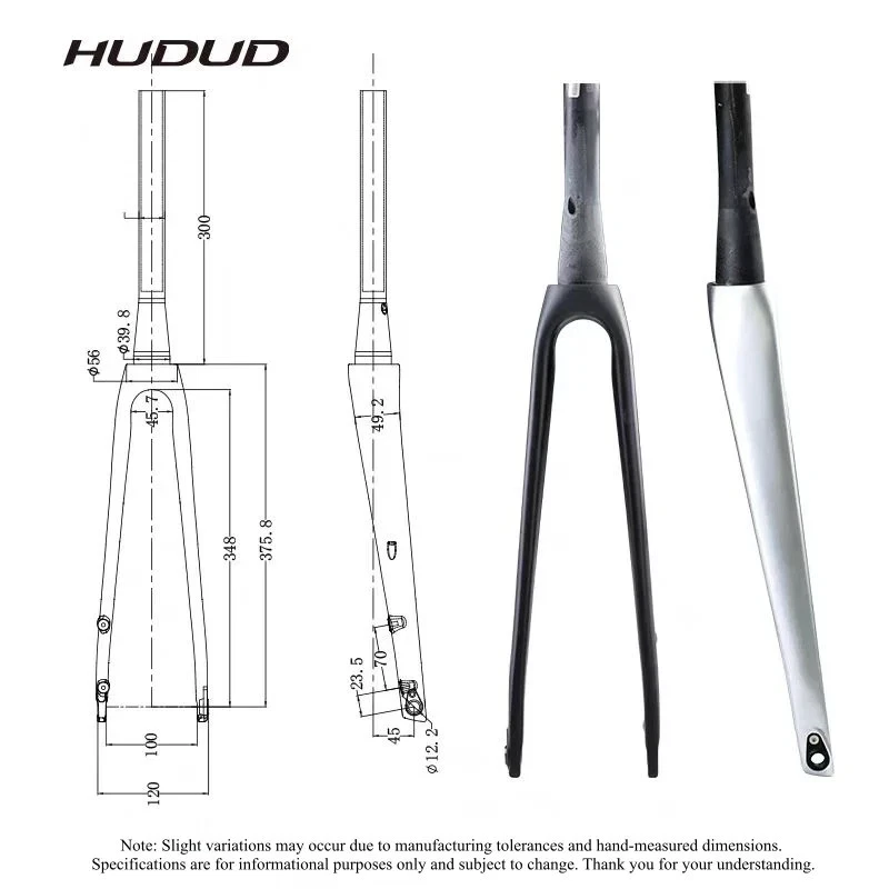 700C Carbon Road Hard Fork Disc Brake Fully Internal Cable Routing Rigid Fork - Image 2 of 4