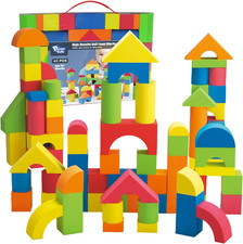 Foam Building Blocks for Toddlers 2-4, 41 Pieces EVA Soft Stacking Blocks, Baby