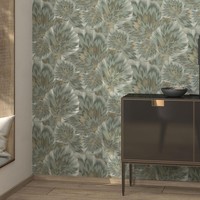 Maritime Effekt Tapete Bliss Floral Washable GrüN / Gold Erismann 10402-24