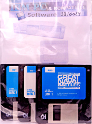 IBM PC -- GREAT NAVAL BATTLES NORTH ATLANTIC 1939-43 (SSI - DISK)