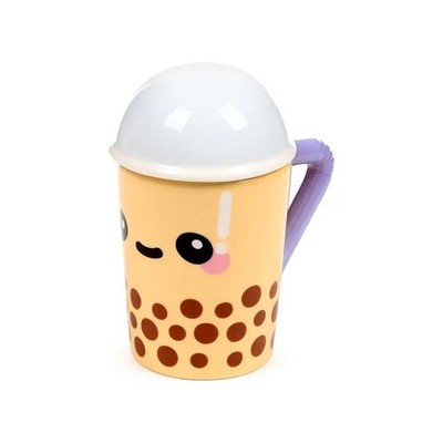 5055071506161 Kubek ceramiczny z przykrywką Bubble Tea Puckator