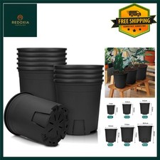 Image of Durable Plastic Root-Control Nursery Pots, Indoor Outdoor Planters 11cm Black...