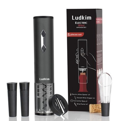 5-in-1 Electric Wine Opener Set, Automatic Batter Powered Corkscrew Kit Inclu...