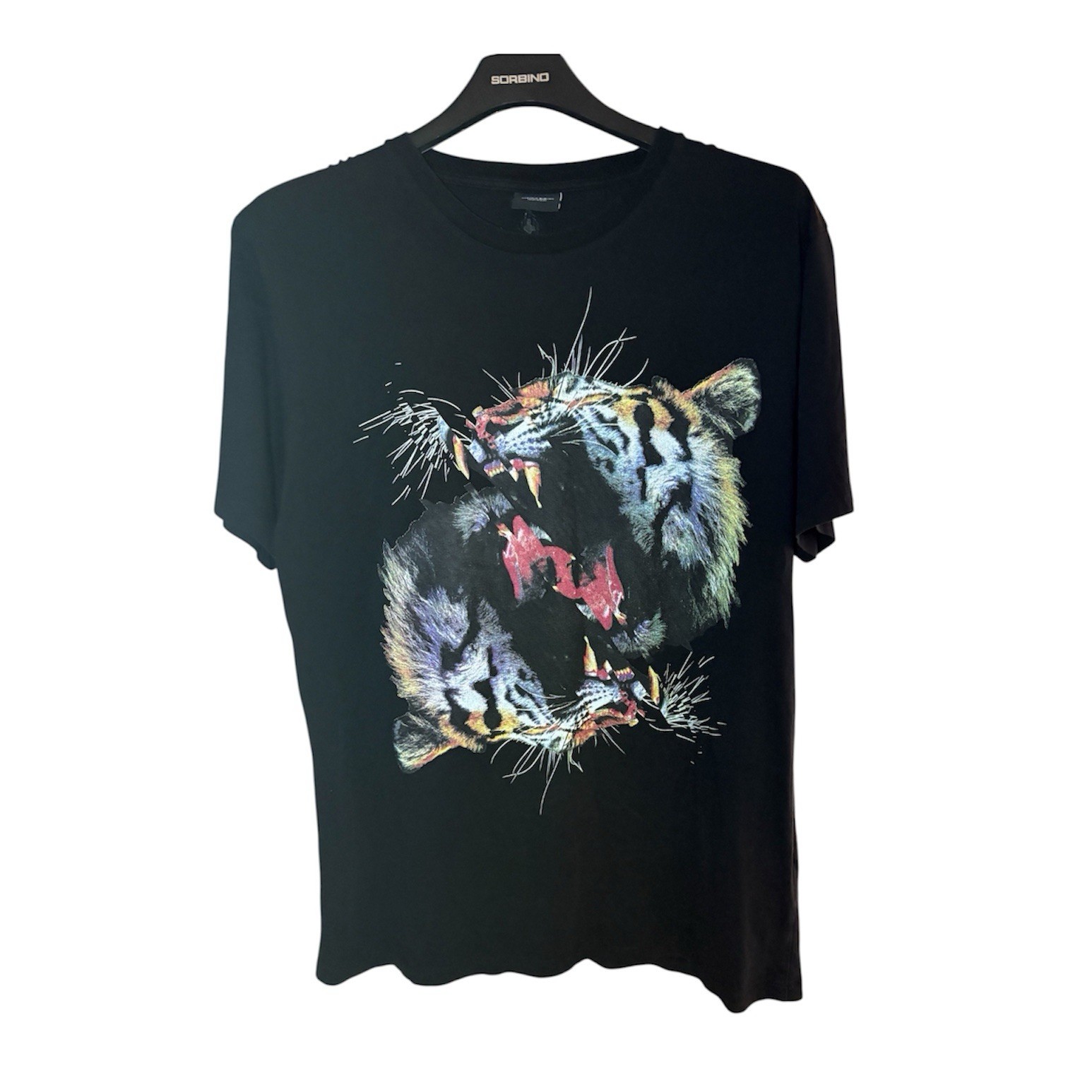 Marcelo Burlon County of Milan T-shirt uomo nera cotone jersey tigre XXL