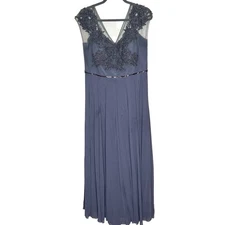 DAYMOR Couture Gown 14 Slate Blue Mother Of The Bride Wedding Formal Event Maxi