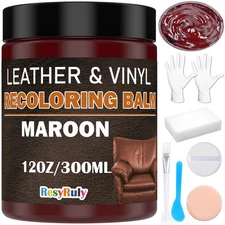 Maroon Leather Repair Kit for Furniture Dye Car Interior Vinyl Seats Paint Le...