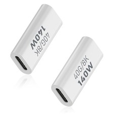 USB C Coupler 40Gbps PD140W 8K Video Adapter, Female to Female, 2 Pack