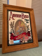 Vintage Anheuser Busch Budweiser Mirror Victorian Lady Scene St Louis MO 11"x14”