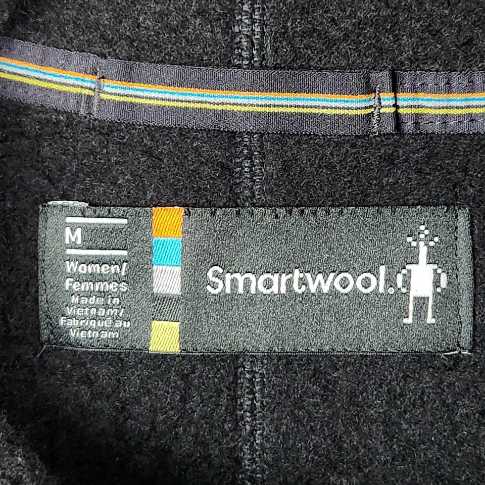 Suéter polar Smartwool Hudson Trail para mujer mediano negro cuello alto Foto 3 de 4