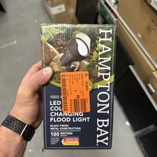 Hampton Bay LED Color Changing Flood Light Black Metal 100w Equivalent LV *NEW*
