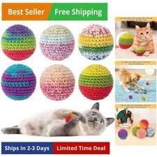 Cat Toys Balls, Yarn Cat Ball with Bell Inside, Kitten Toys for Indoor Cats K...