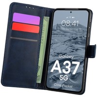 HandyhüLle Mit Klappe FüR Galaxy A37 5G Bizon Case Flip Cover Etui Dunkelblau