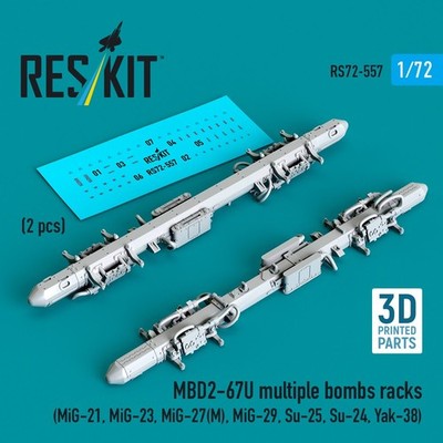MBD2-67U Multiple Bomb Racks (2pcs) 1/72 Resin Aircraft Weapons ResKit RS72-0557