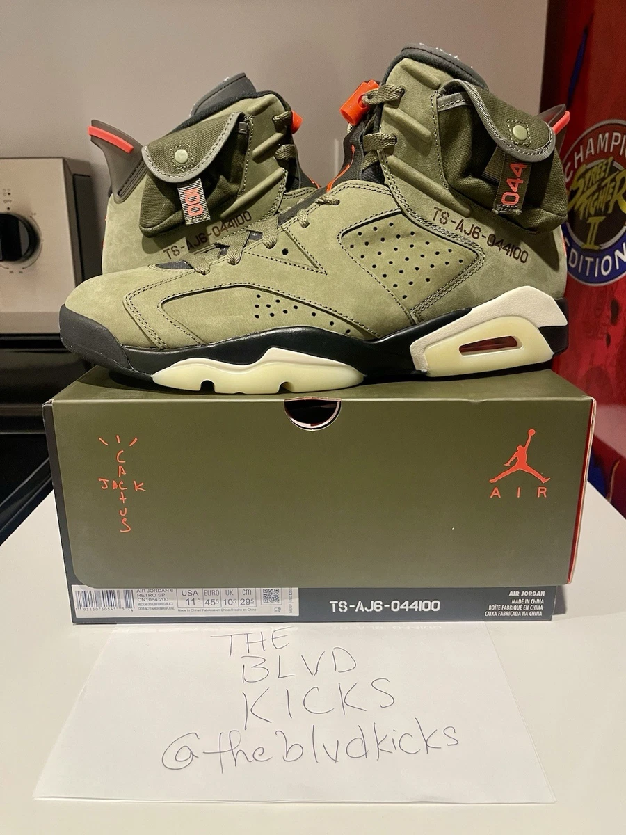 Jordan 6 Retro Sample x Travis Scott Olive for Sale | Authenticity
