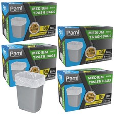 8 Gallon Trash Bags Medium White Strong  Garb...