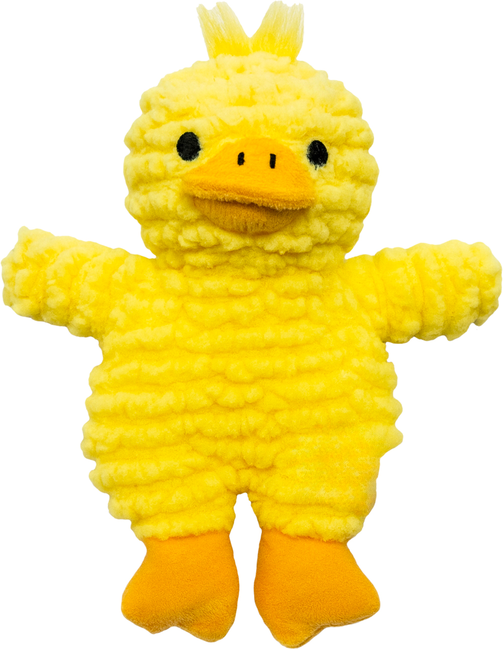HEM & BOO SUPER SOFT PLUSH DUCKLING PUPPY DOG SQUEAKY CRINKLE TOY 25CM
