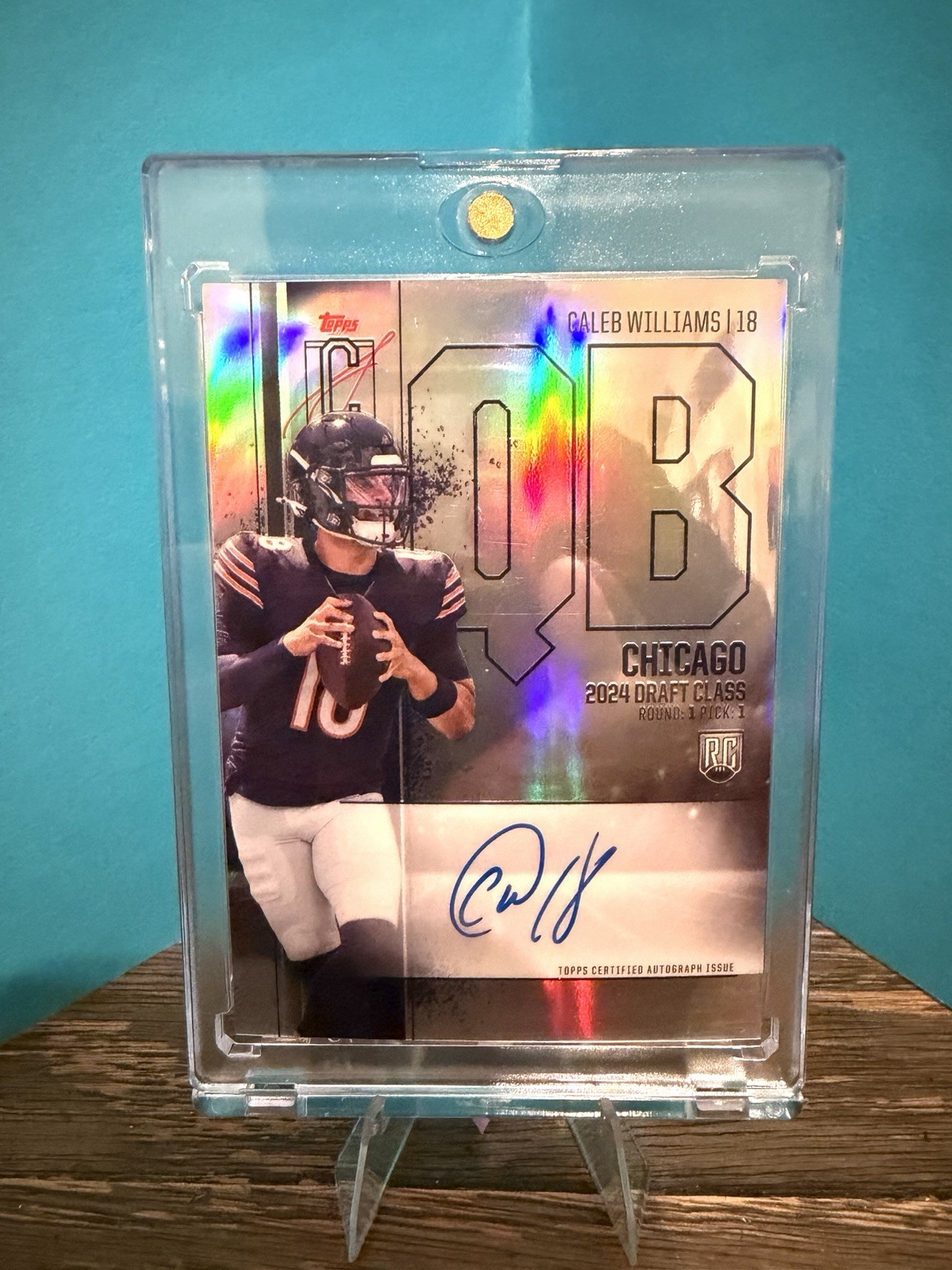 Caleb Williams 2024 Topps Signature Class #RCV-CW Rookie Chrome On Car Auto