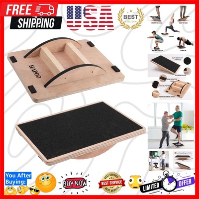 Wooden Wobble Board for Adults - Anti-Slip Balance Board for Stand-Desk Core ...