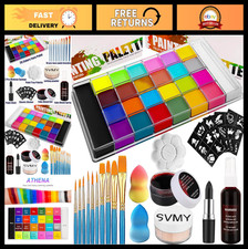 26 Color Professional Face  Body Paint Kit for Halloween, Oil Paint, Brushes 