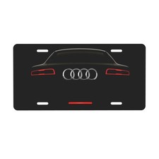 Audi 12 X 6 In License Plate Stamped Metal Tag For Car Truck Black